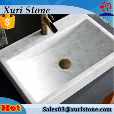 Factory direct sale white carrara marble basin