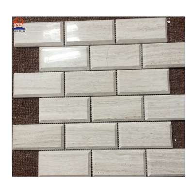 White grey wooden marble mosaic brick subway tiles