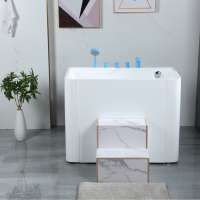 1.2 meter small mini bathroom free standing  hot sale square with seat Japanese bathtub