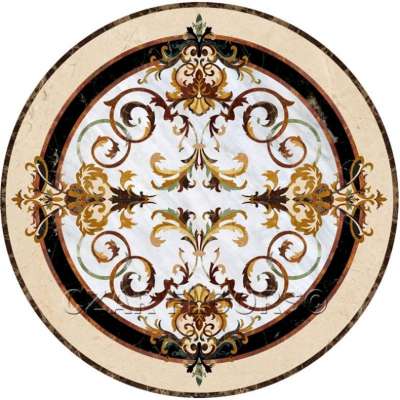 Flower water jet marble tiles medallion designs floor pattern for sale