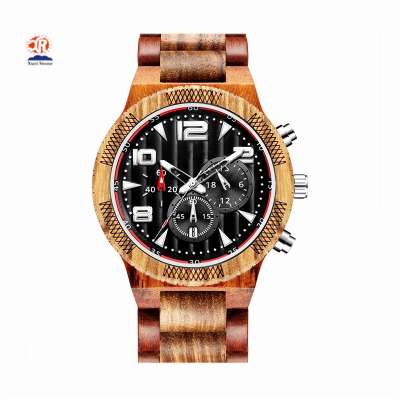 New Luxury Sandalwood Case Mens Watches in  Wrist Watch Wood Band Waterproof Watch Custom Logo OEM Man Watch