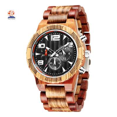 Unique Men's watch quartz watch wooden straps with different styles